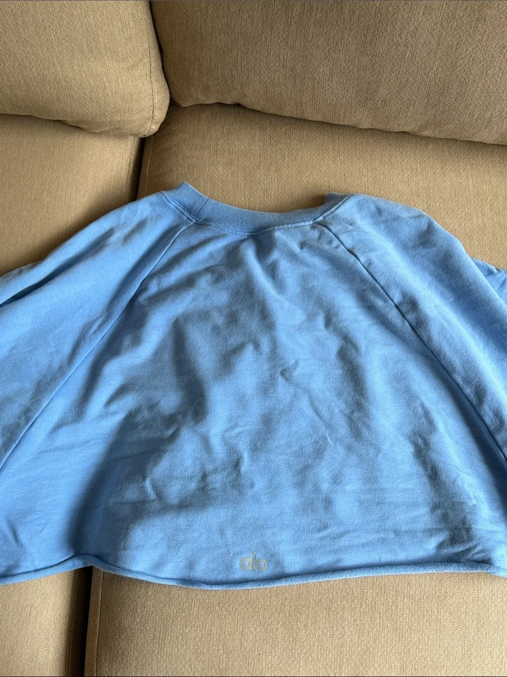 Cropped Crewneck Women’s Pullover Sweatshirt ALO blue